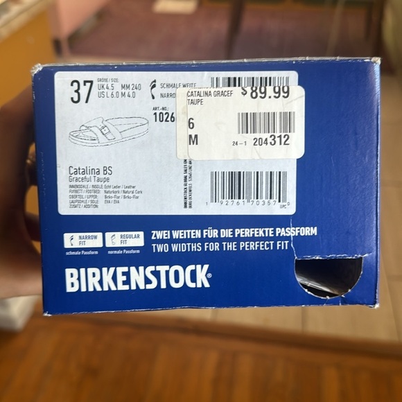 37 Birkenstock Slide Sandals Catalina Comfort Adjustable Strap Shiny Taupe Gold - Picture 7 of 7